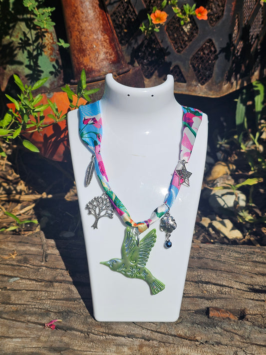 Hummingbird Scarf Necklace