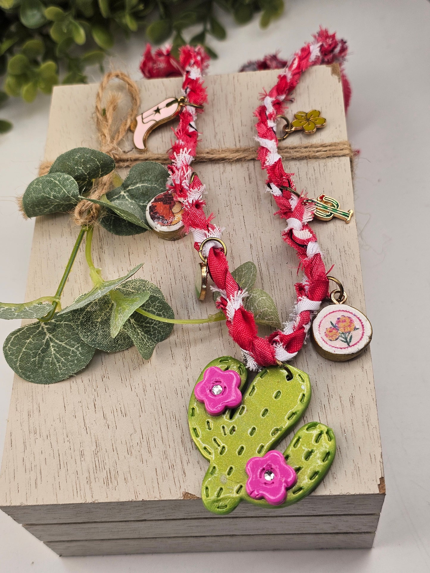 Southwest Cactus Bandana Necklace