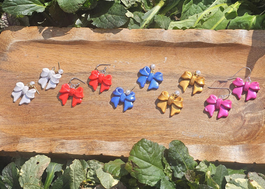 Red Bow Earrings