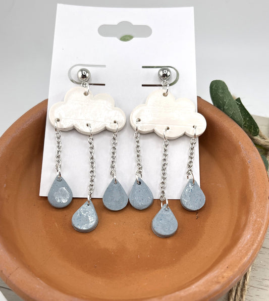 Cloud Polymer Clay Earrings