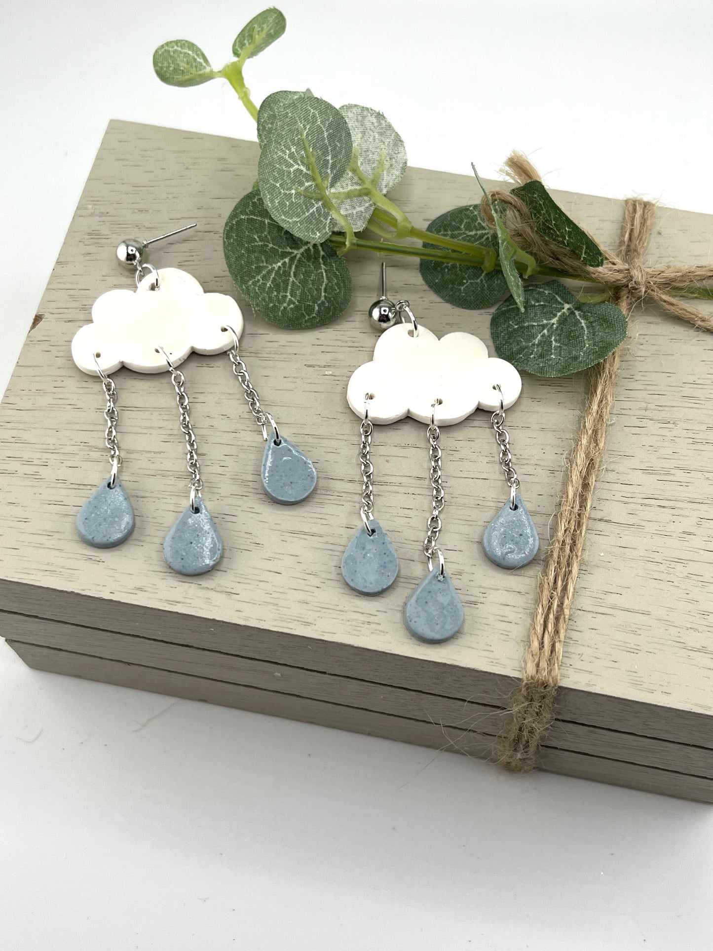 Cloud Polymer Clay Earrings