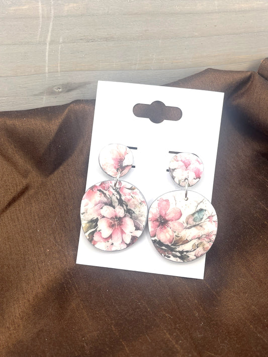 Dogwood blossom floral earrings