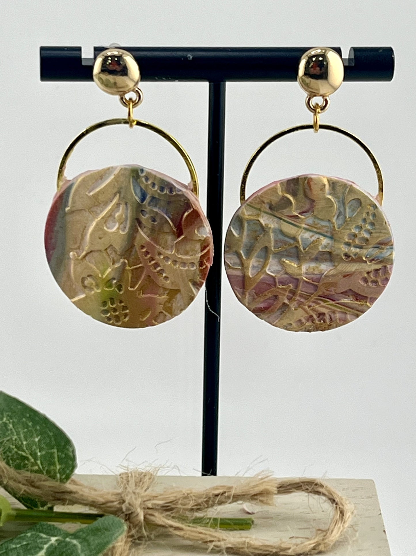 Mixed Embossed Pastel Earrings