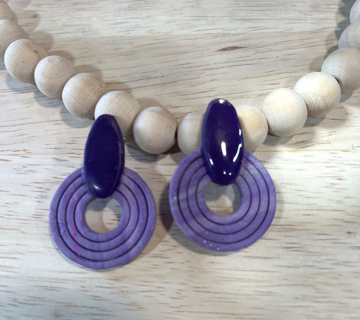 Fluted Purple Earrings