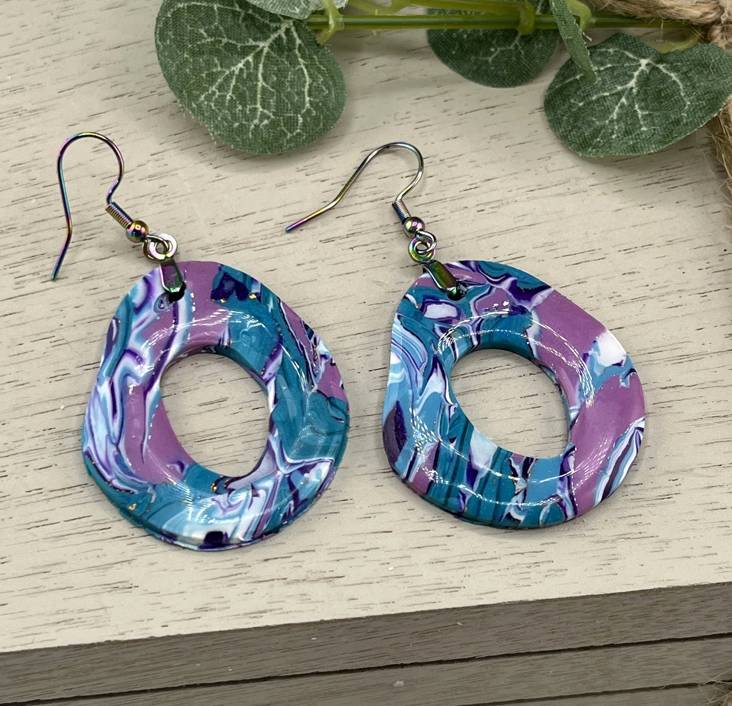 Swirls of purple, whites and blue