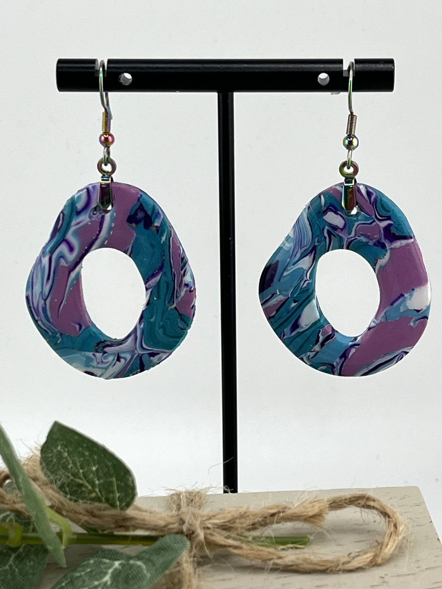 Swirls of purple, whites and blue