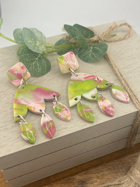 Green and Fuchsia Chandelier