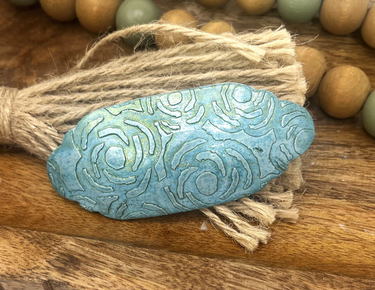 Blue with Shimmers of Light Green barrette