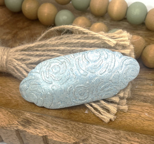 Blue with Shimmers of Silver Highlights