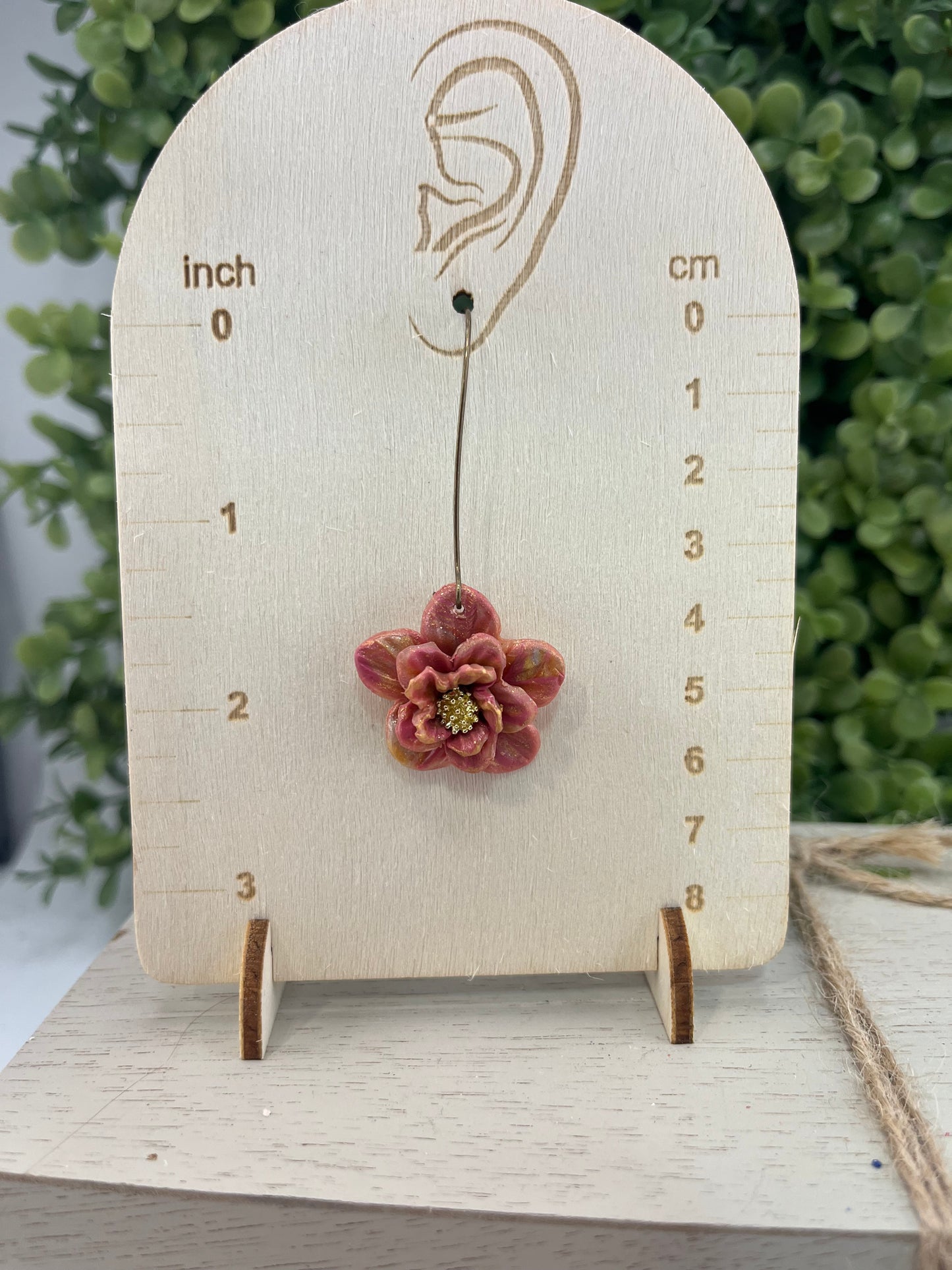 Rose Gold Floral Polymer Clay Earrings