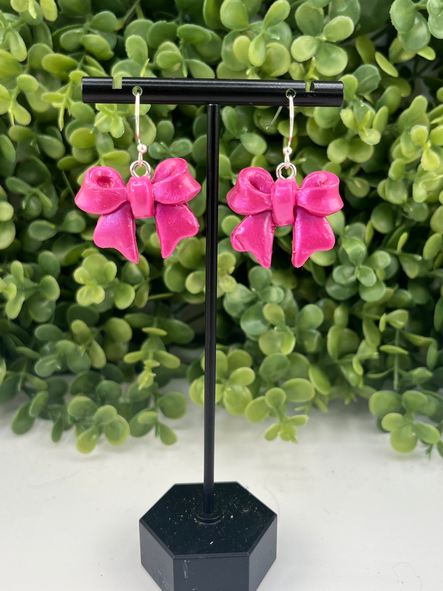 Pink Bow Earrings