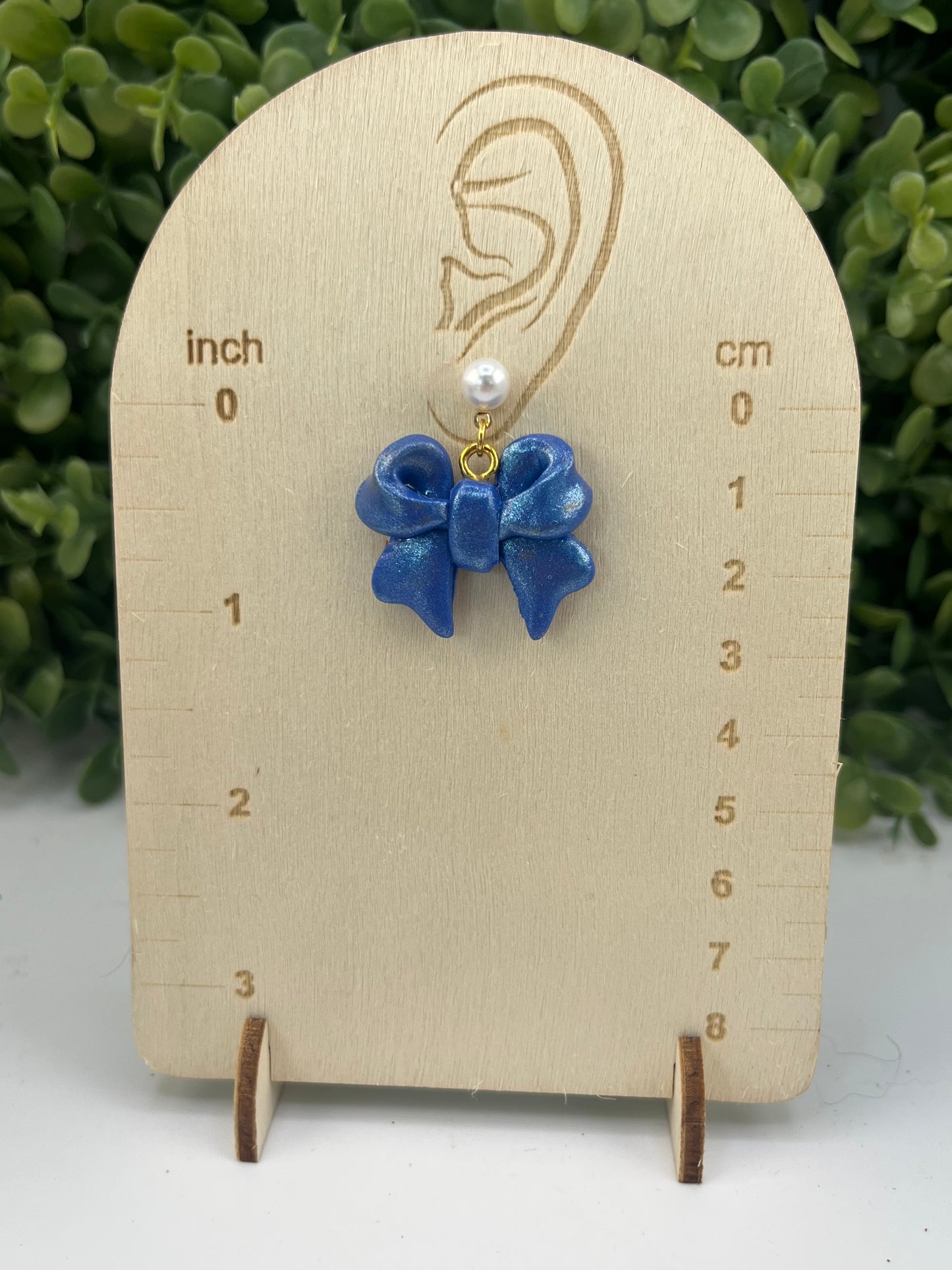 Blue Bow Earrings