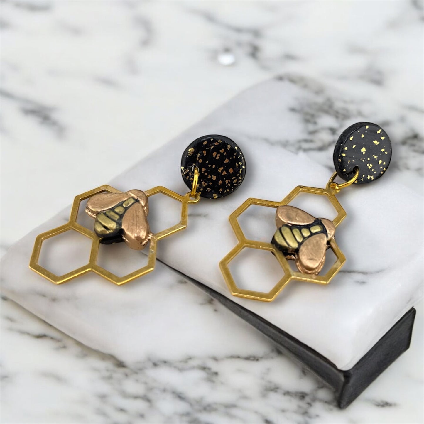 Polymer Clay Bee Earrings