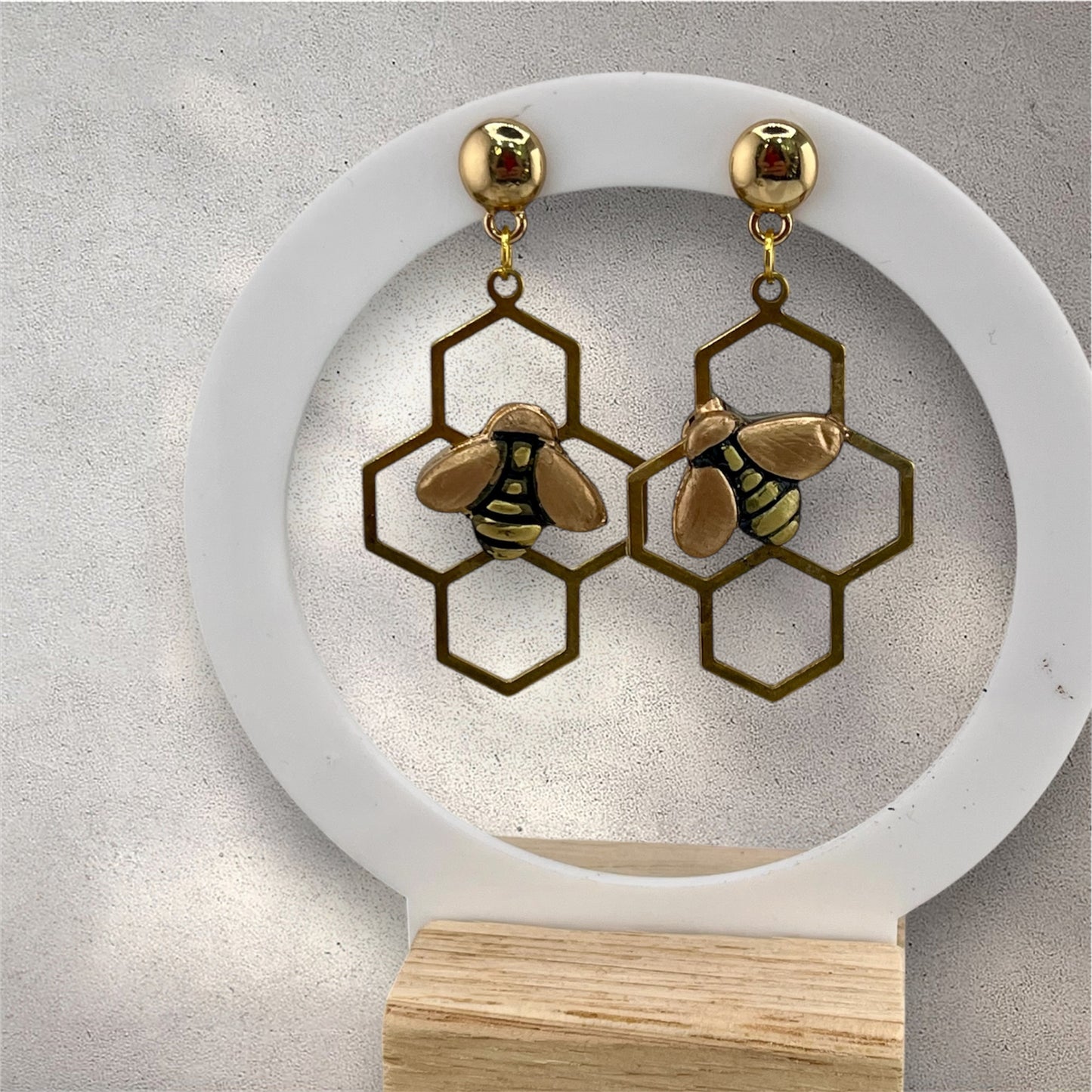 Polymer Clay Bee Earrings