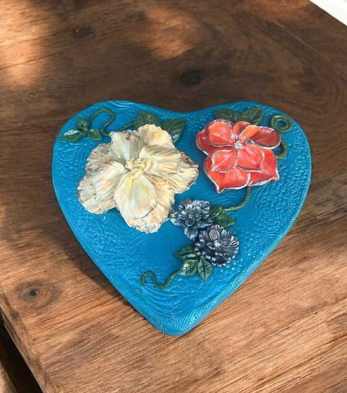 Teal Heart Tin