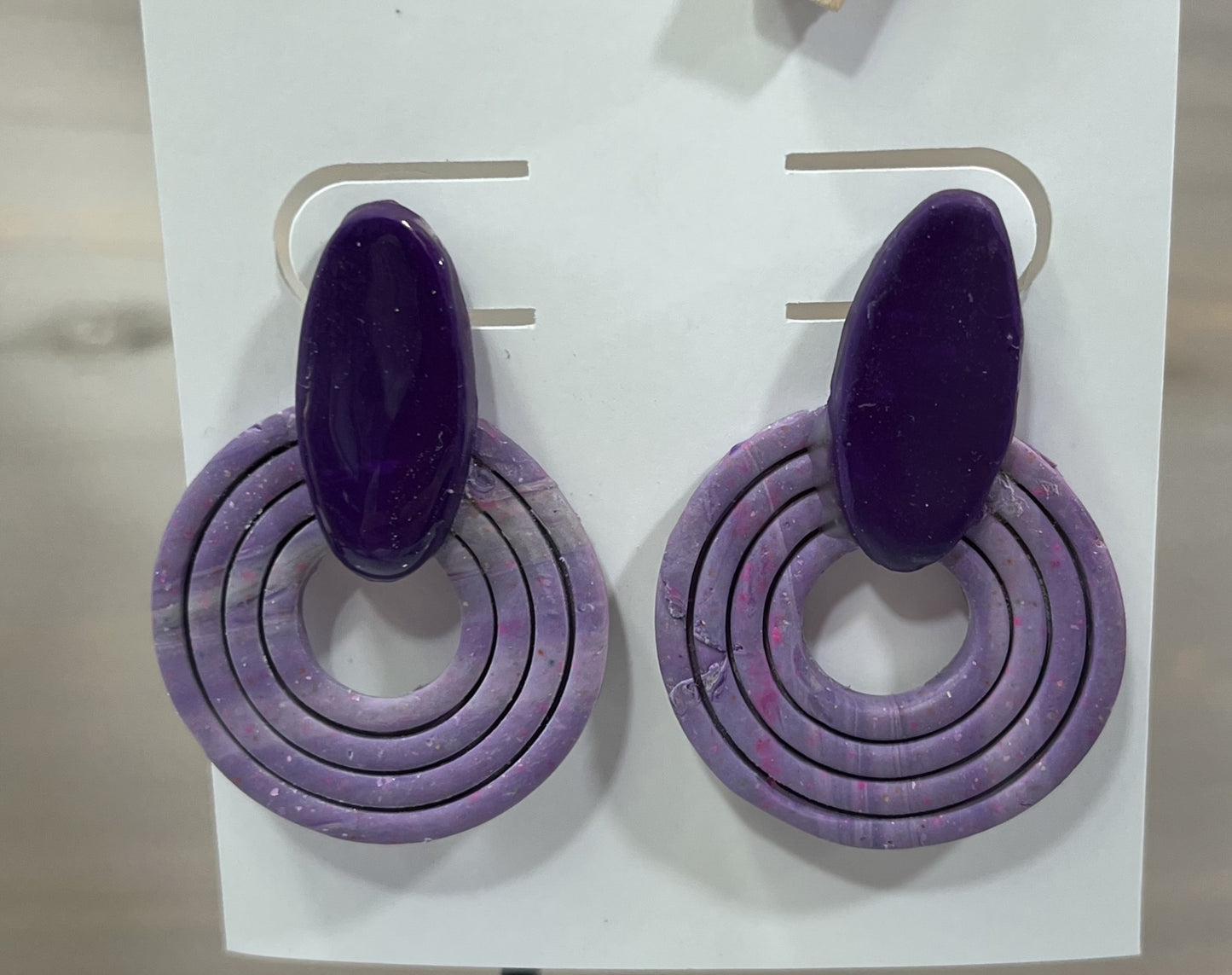 Fluted Purple Earrings