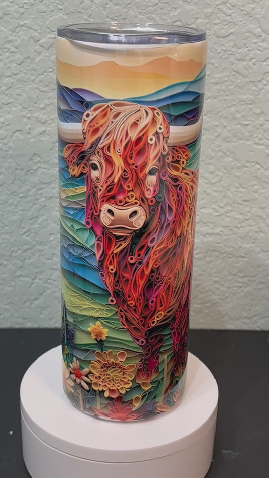 Highlander Cow 20 oz tumbler