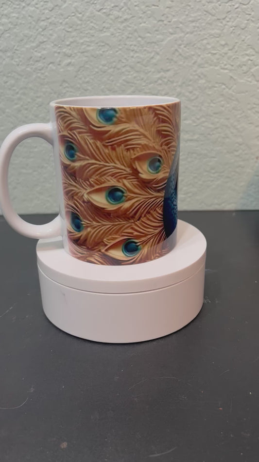 Colorful Peacock Coffee Cup