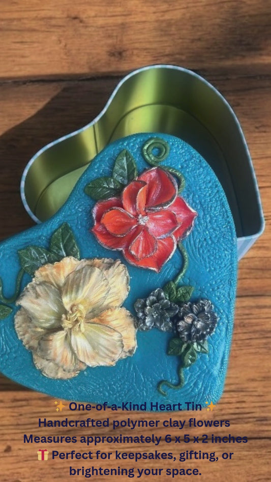 Teal Heart Tin